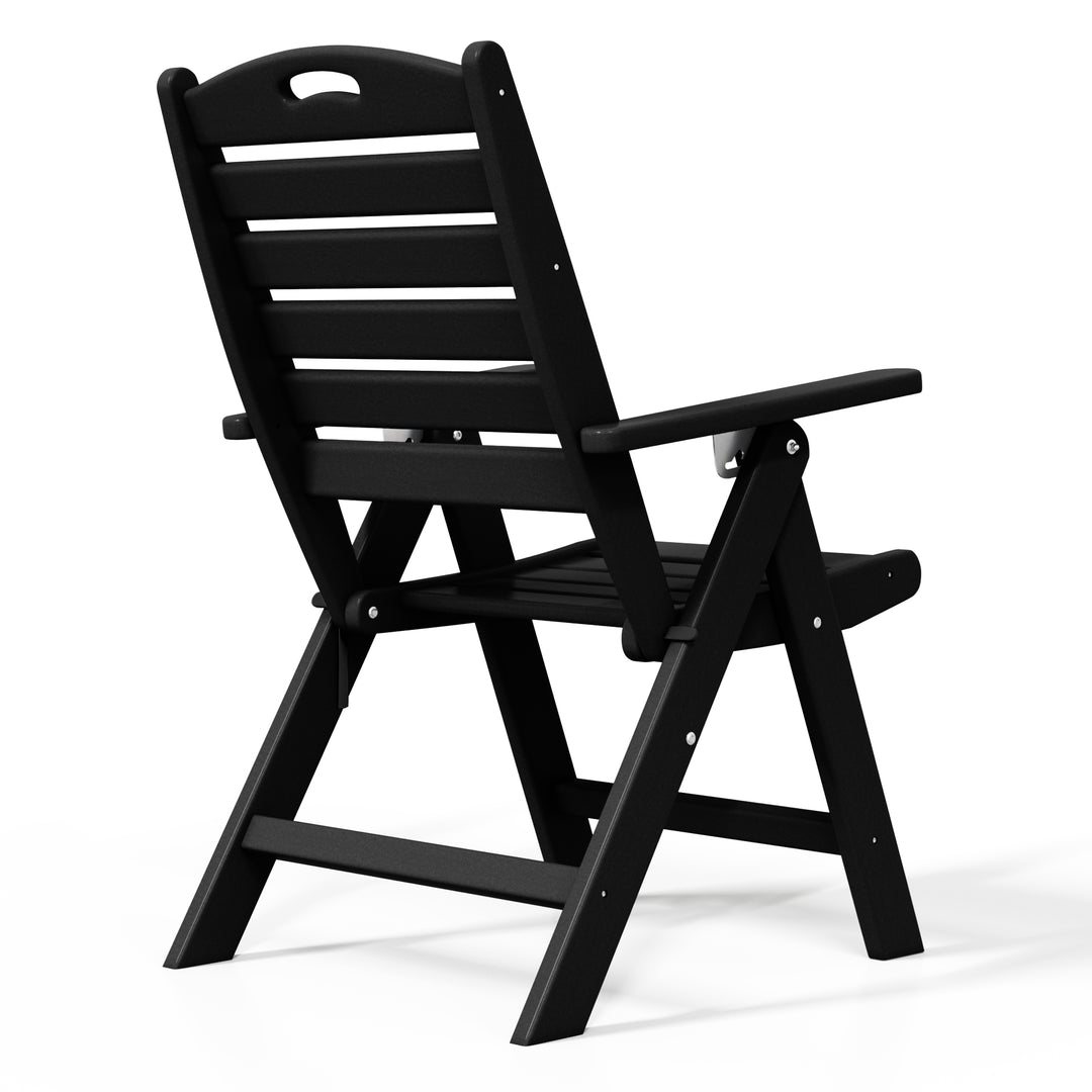 Malibu HDPE Adjustable Highback Folding Patio Dining Chair