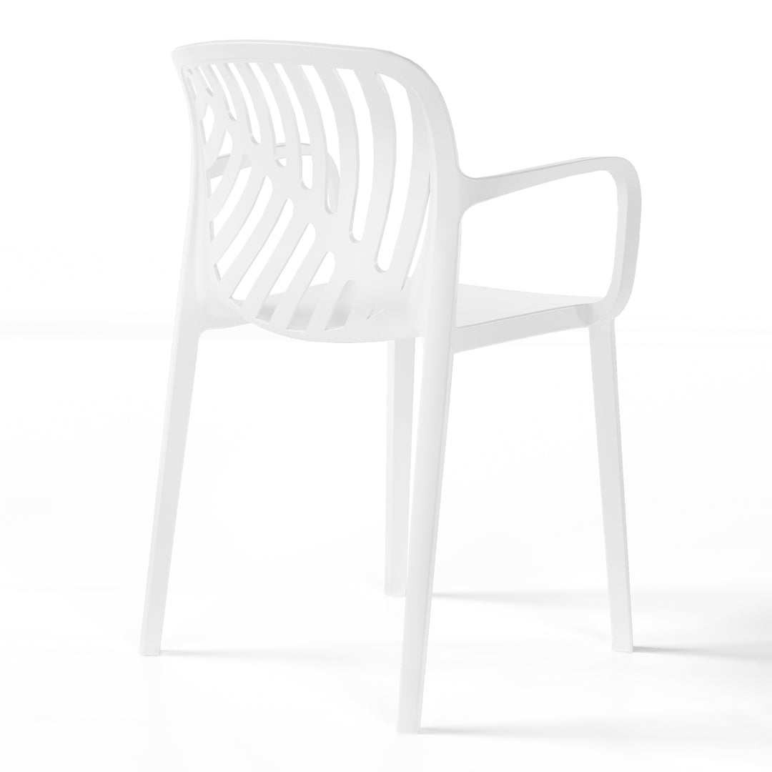 Playa Outdoor Modern Stackable Patio Dining Armchairs (Set of 2)