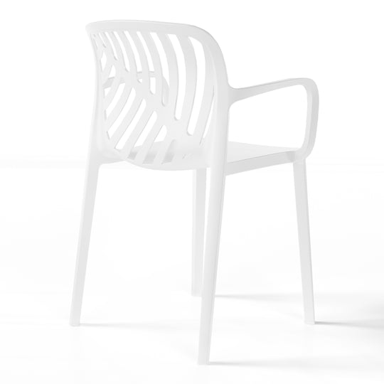 Playa Outdoor Modern Stackable Patio Dining Armchairs (Set of 2)