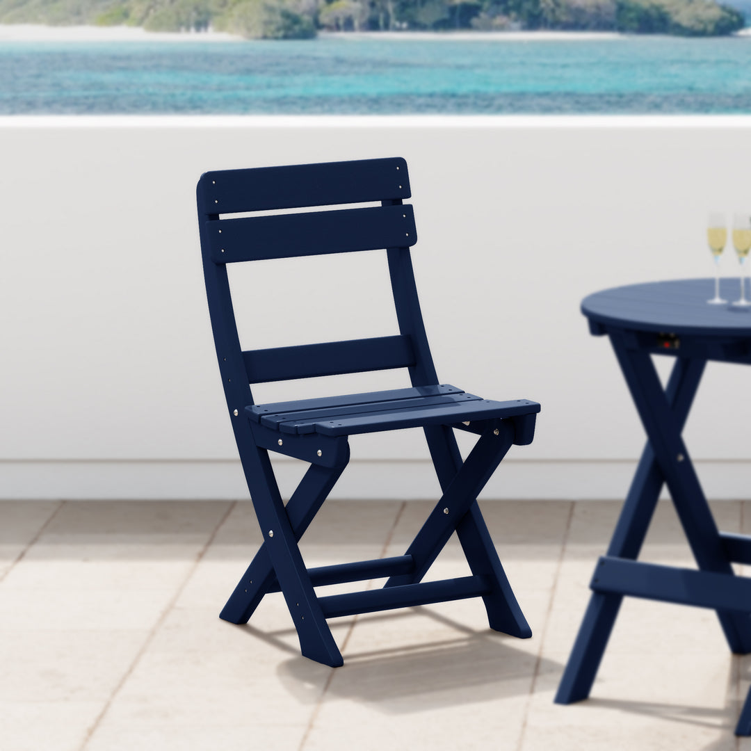 Malibu HDPE Outdoor Patio Modern Folding Dining Chair