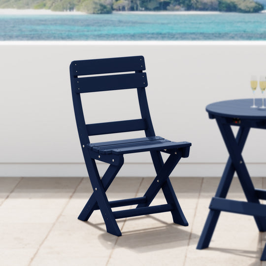 Malibu HDPE Outdoor Patio Modern Folding Dining Chair