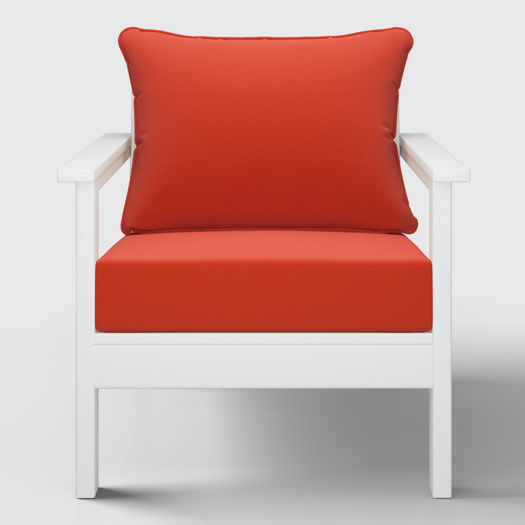 Avalon Outdoor Modern HDPE Patio Club Chair with Deep Seat Cushions