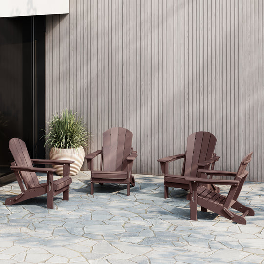 Malibu 4-Piece set outdoor folding Poly Adirondack chair