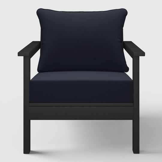Avalon Outdoor Modern HDPE Patio Club Chair with Deep Seat Cushions