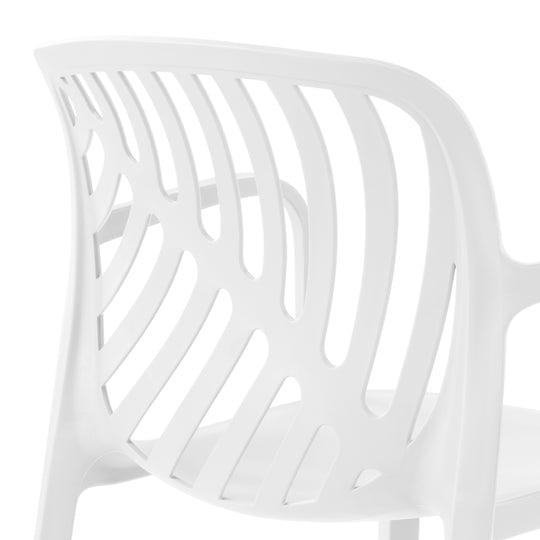 Playa Outdoor Modern Stackable Patio Dining Armchairs (Set of 2)