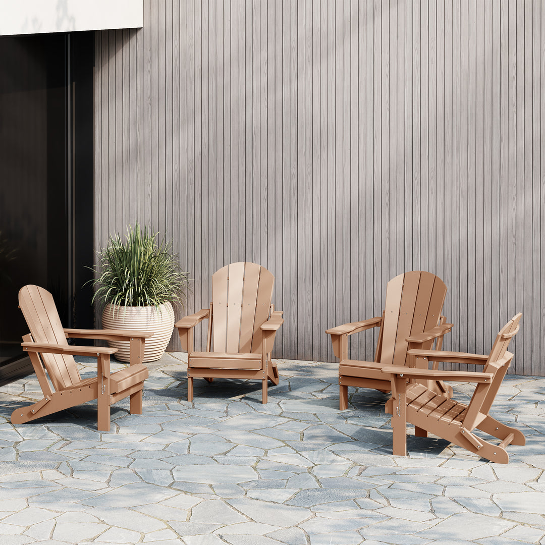 Malibu 4-Piece set outdoor folding Poly Adirondack chair