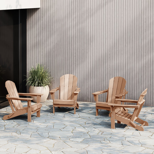 Malibu 4-Piece set outdoor folding Poly Adirondack chair