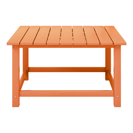 Malibu Low Outdoor HDPE Square Patio Coffee Table