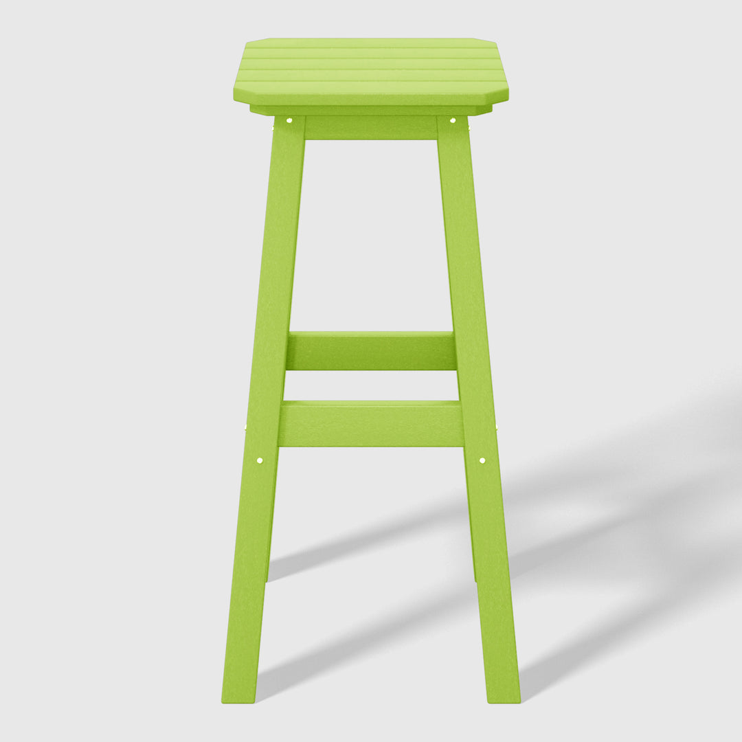 Malibu 29" HDPE Outdoor Patio Square Bar Height Bar Stool