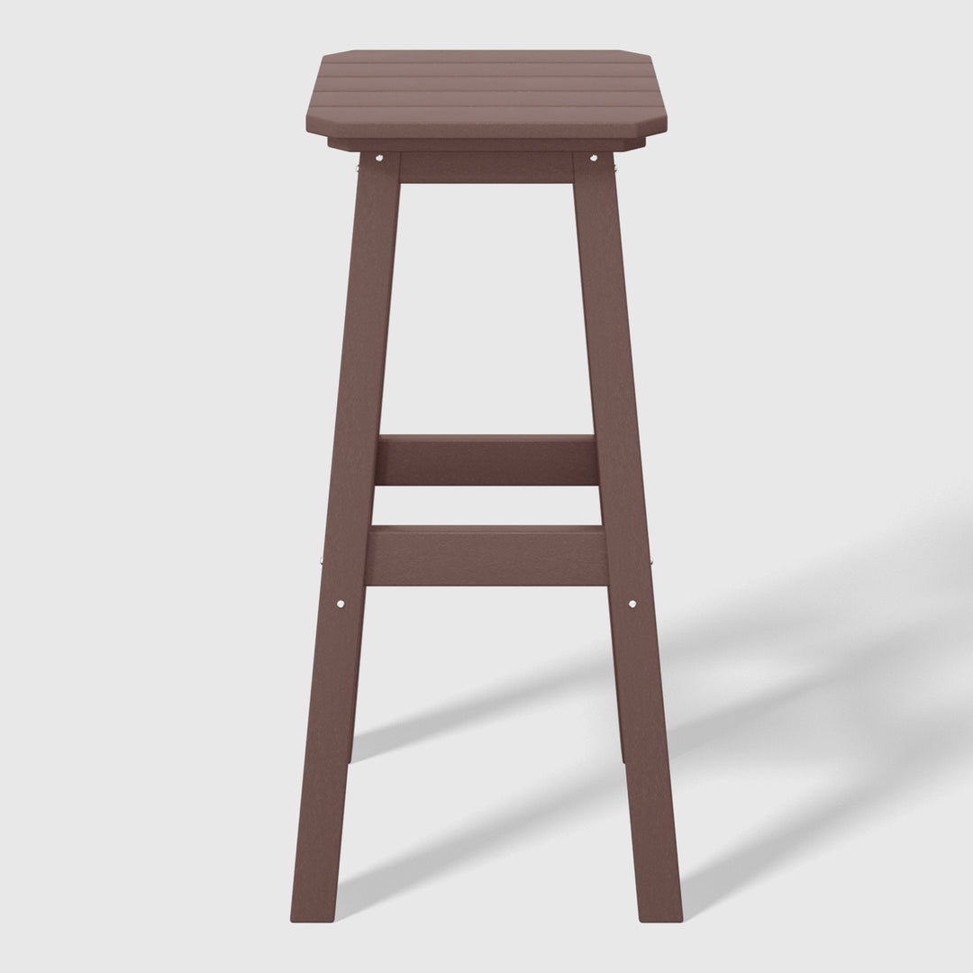 Malibu 29" HDPE Outdoor Patio Square Bar Height Bar Stool
