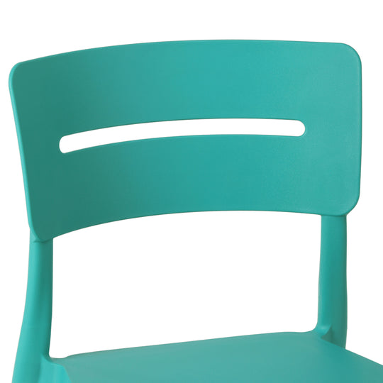Playa Outdoor Modern Stackable Plastic Patio Dining Chairs (Set of 2)