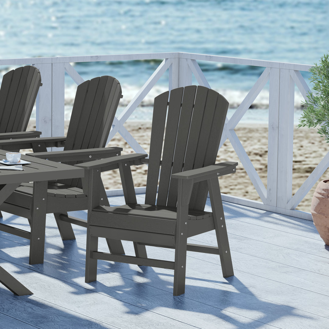 Dylan Outdoor Patio Shell-back Adirondack Dining Chair Weather Resistant