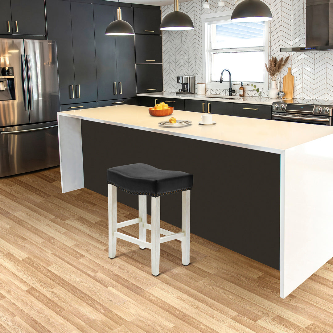 Lenox 24" upholstered nail head bar counter stool