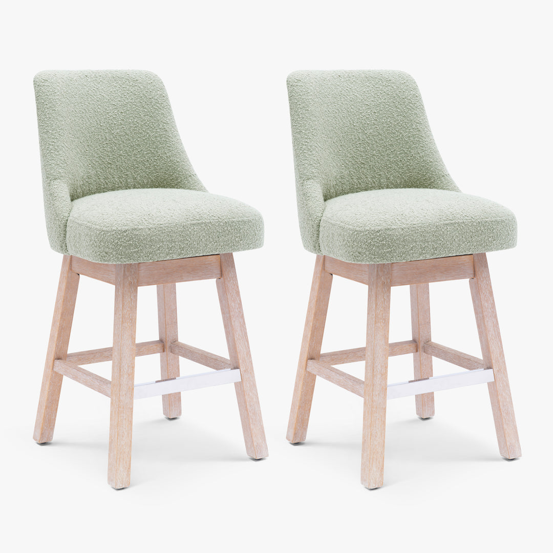 Genevieve 26" Upholstered Swivel Counter Height Bar Stools (Set of 2)