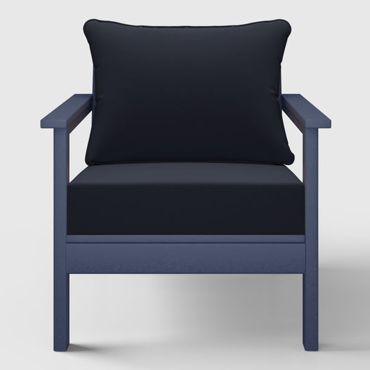 Avalon Outdoor Modern HDPE Patio Club Chair with Deep Seat Cushions