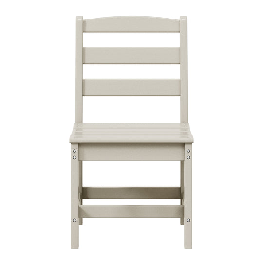 Ashore Outdoor HDPE Patio Classic Armless Dining Side Chair