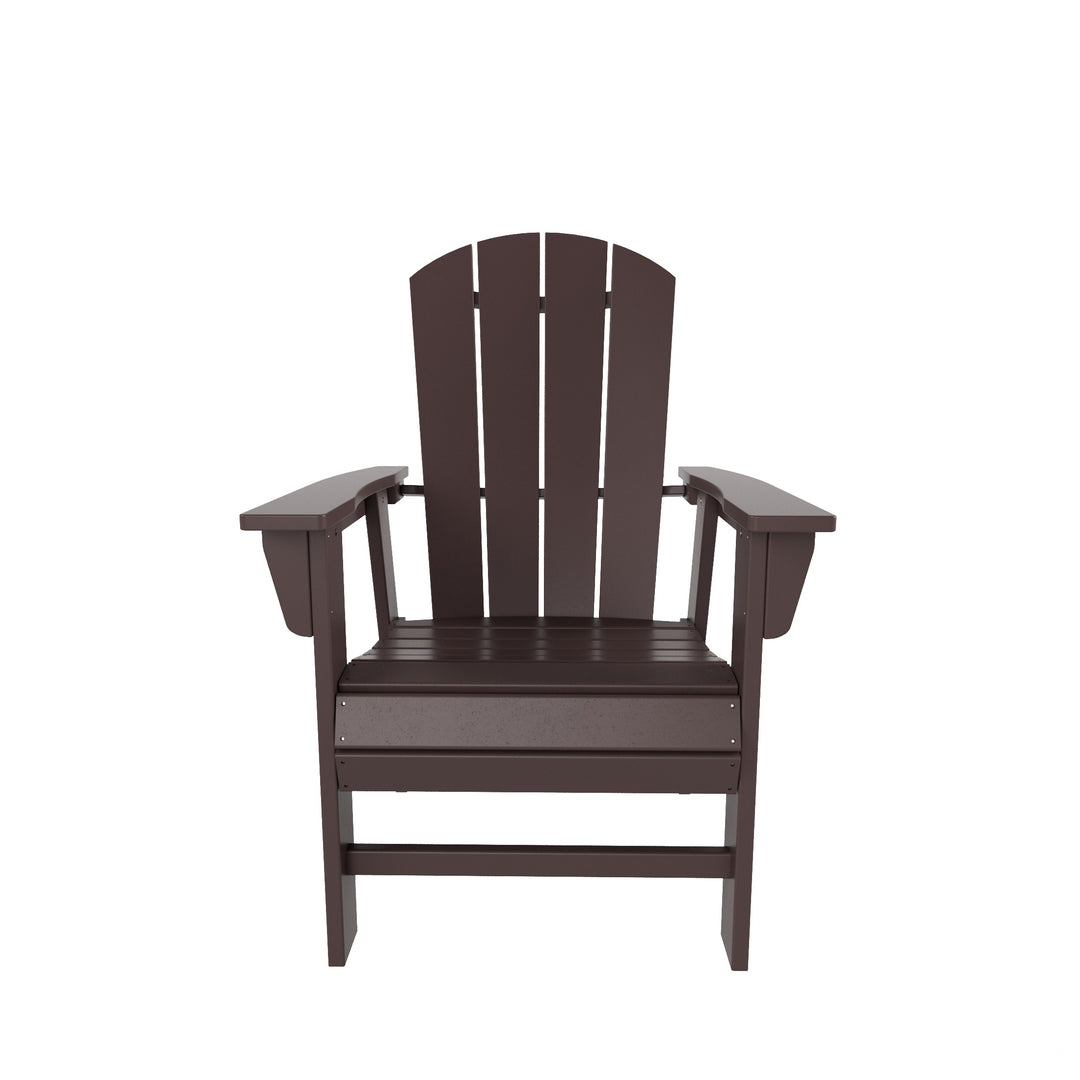 Malibu Outdoor Patio HDPE Plastic Adirondack Dining Chair