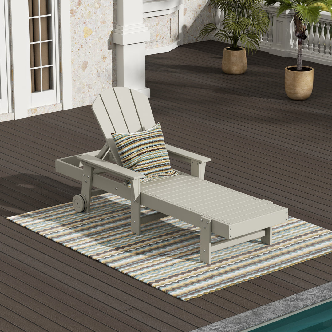 Malibu Reclining Chaise Lounge With Arms & Wheels
