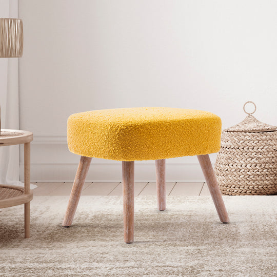 Genevieve 21" Wide Square Upholstered Cushion Ottoman Foot Stool