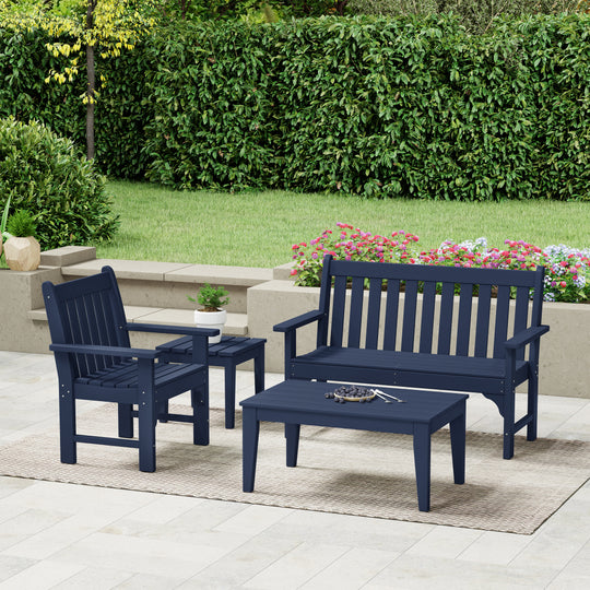 Malibu 4-Piece HDPE Outdoor Patio Furniture Couch Set