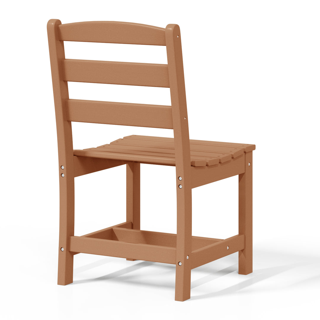 Ashore Outdoor HDPE Patio Classic Armless Dining Side Chair