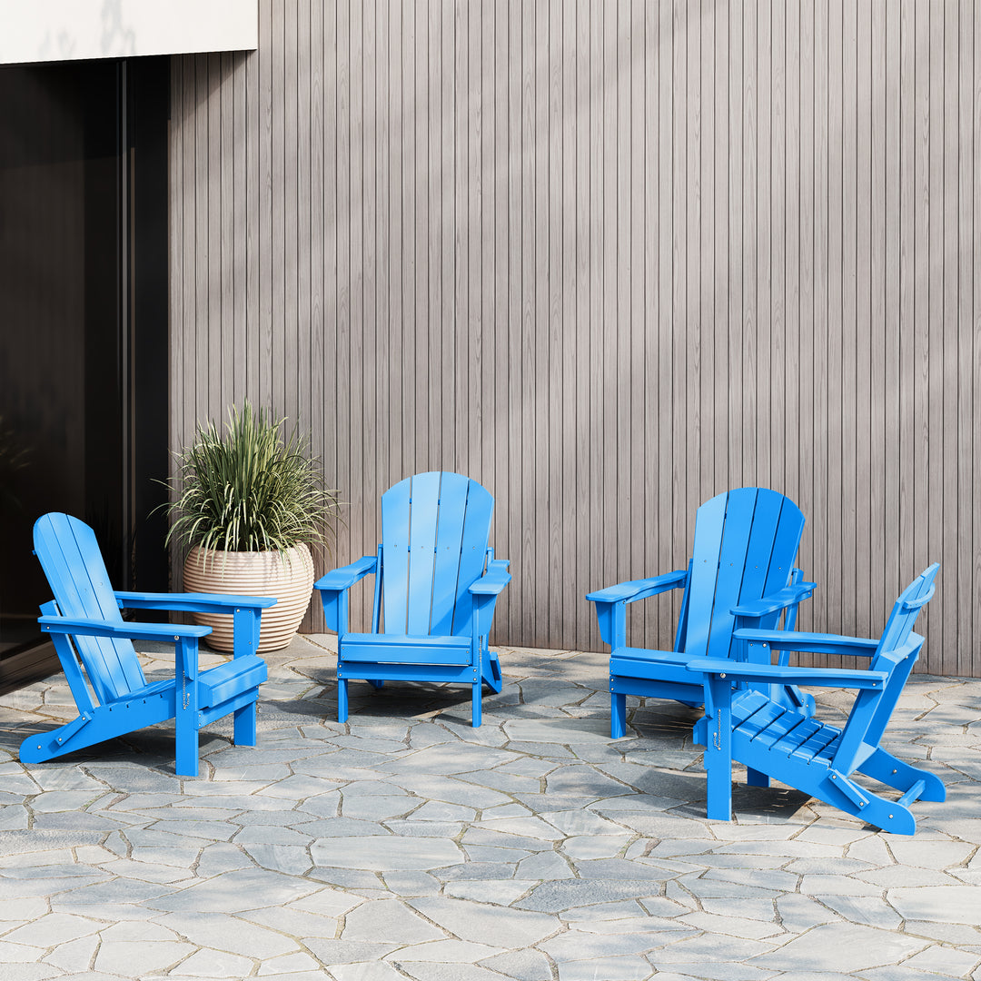 Malibu 4-Piece set outdoor folding Poly Adirondack chair