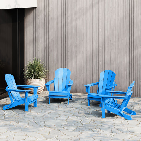 Malibu 4-Piece set outdoor folding Poly Adirondack chair