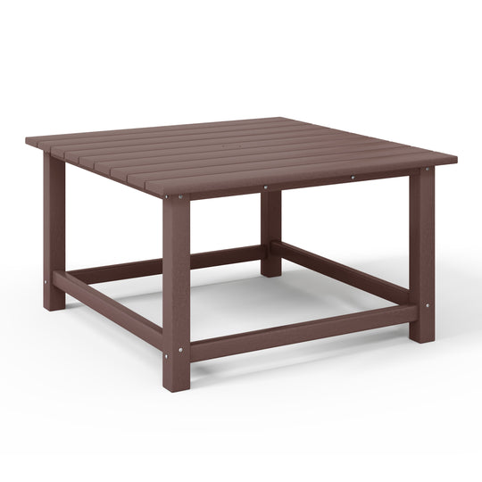 Malibu Low Outdoor HDPE Square Patio Coffee Table