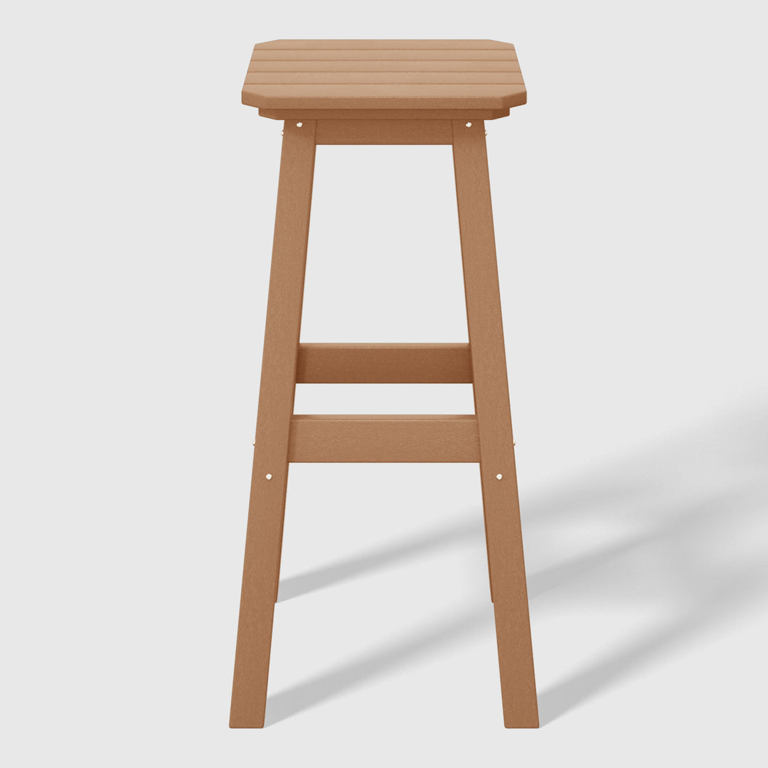 Malibu 29" HDPE Outdoor Patio Square Bar Height Bar Stool