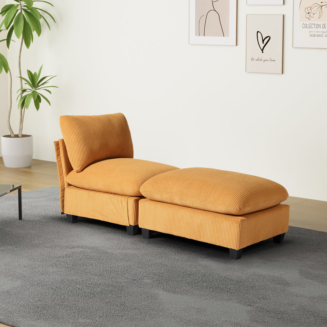 Hearthside 68.5" Corduroy Upholstered Indoor Chaise Lounge Chair