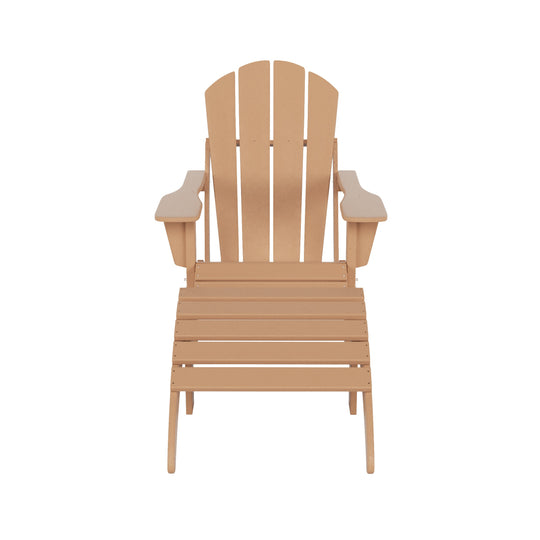 Malibu 2 piece set classic Adirondack chair with ottoman (1 seater)