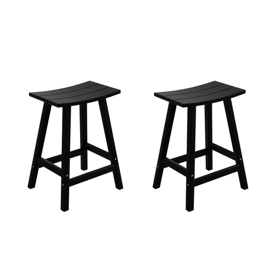Malibu 2 piece set of 24" height Outdoor / Patio Saddle bar stools