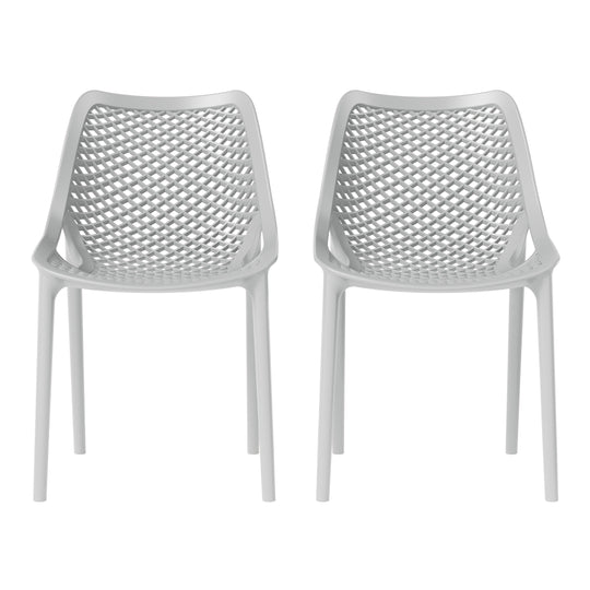 Playa Outdoor Stackable Modern Plastic Dining Chairs (Set of 2)
