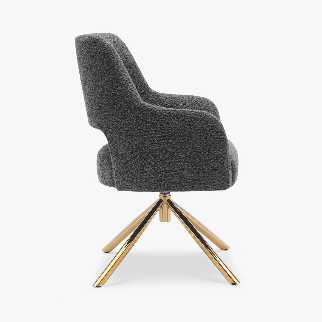 Genevieve Mid-Century Modern Wide Boucle Swivel Accent Arm Chair