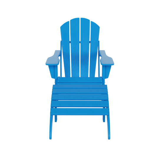 Malibu 2 piece set classic Adirondack chair with ottoman (1 seater)