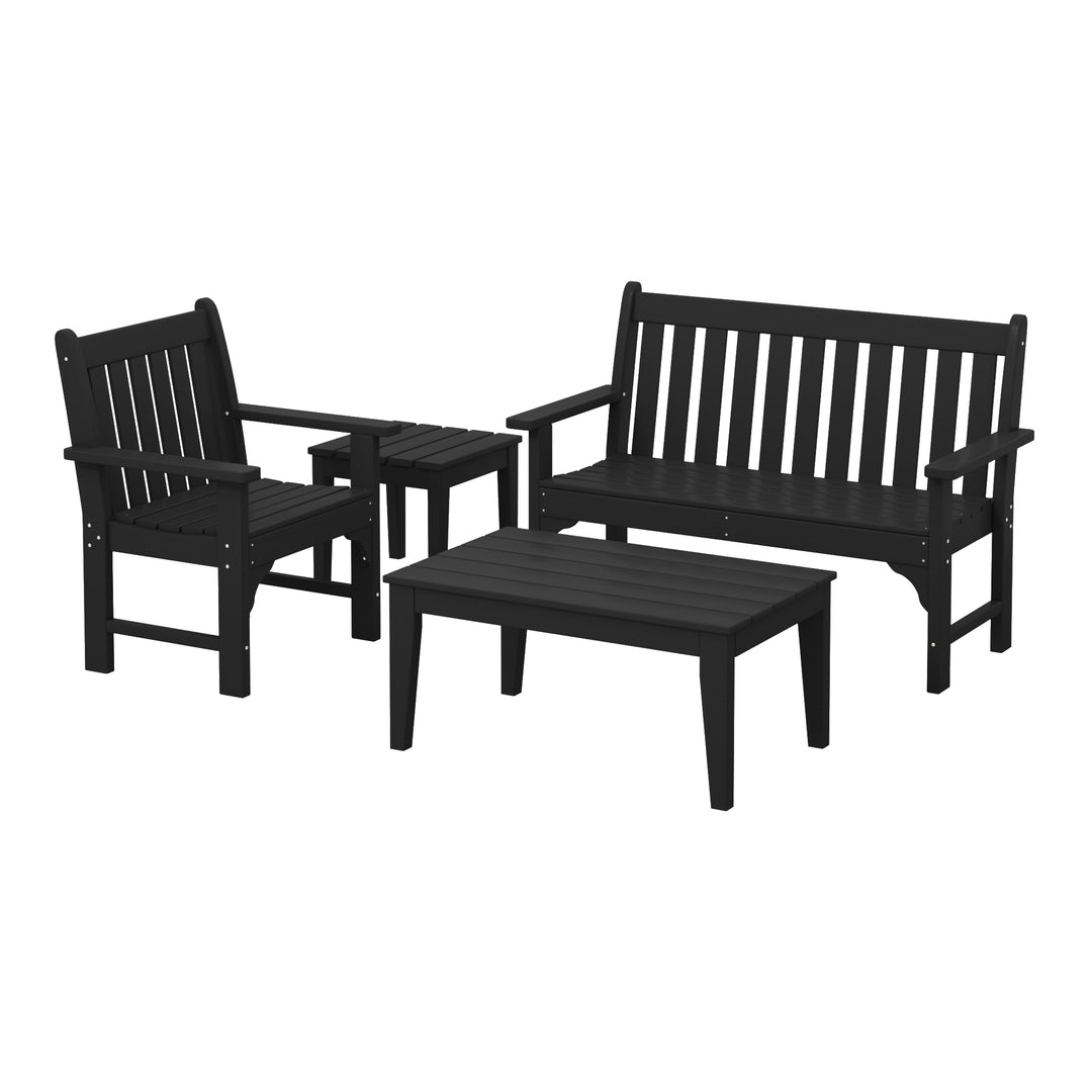 Malibu 4-Piece HDPE Outdoor Patio Furniture Couch Set