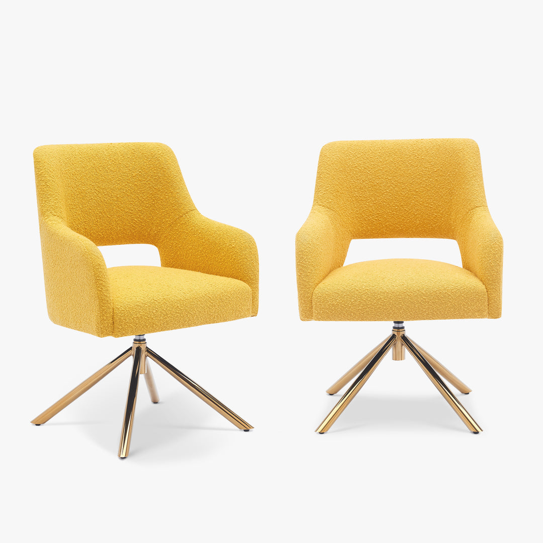 Genevieve Mid-Century Modern Wide Boucle Swivel Accent Arm Chair