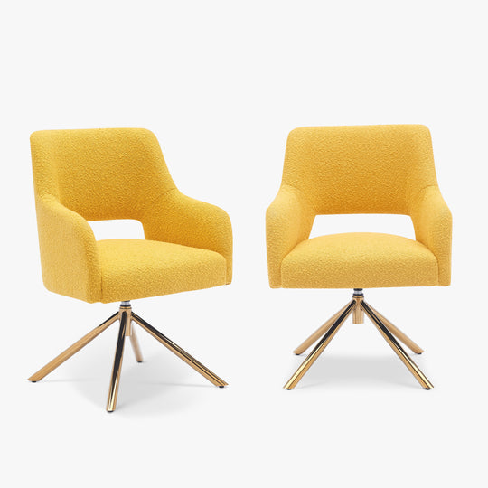 Genevieve Mid-Century Modern Wide Boucle Swivel Accent Arm Chair