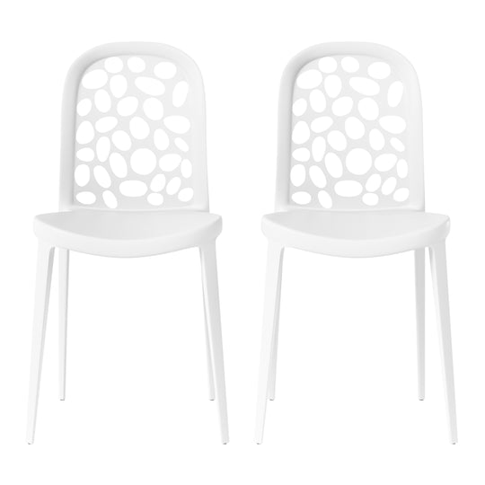 Playa Outdoor Modern Stackable Patio Dining Chairs (Set of 2)