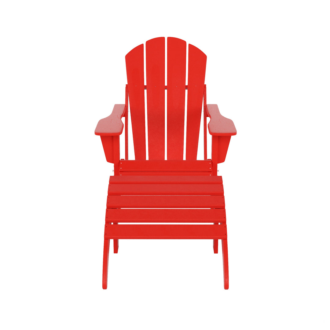Malibu 2 piece set classic Adirondack chair with ottoman (1 seater)