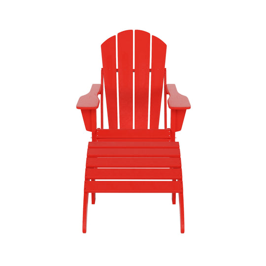 Malibu 2 piece set classic Adirondack chair with ottoman (1 seater)