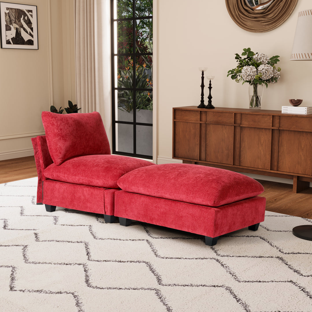 Augusta 68.5" Chenille Upholstered Indoor Chaise Lounge Chair