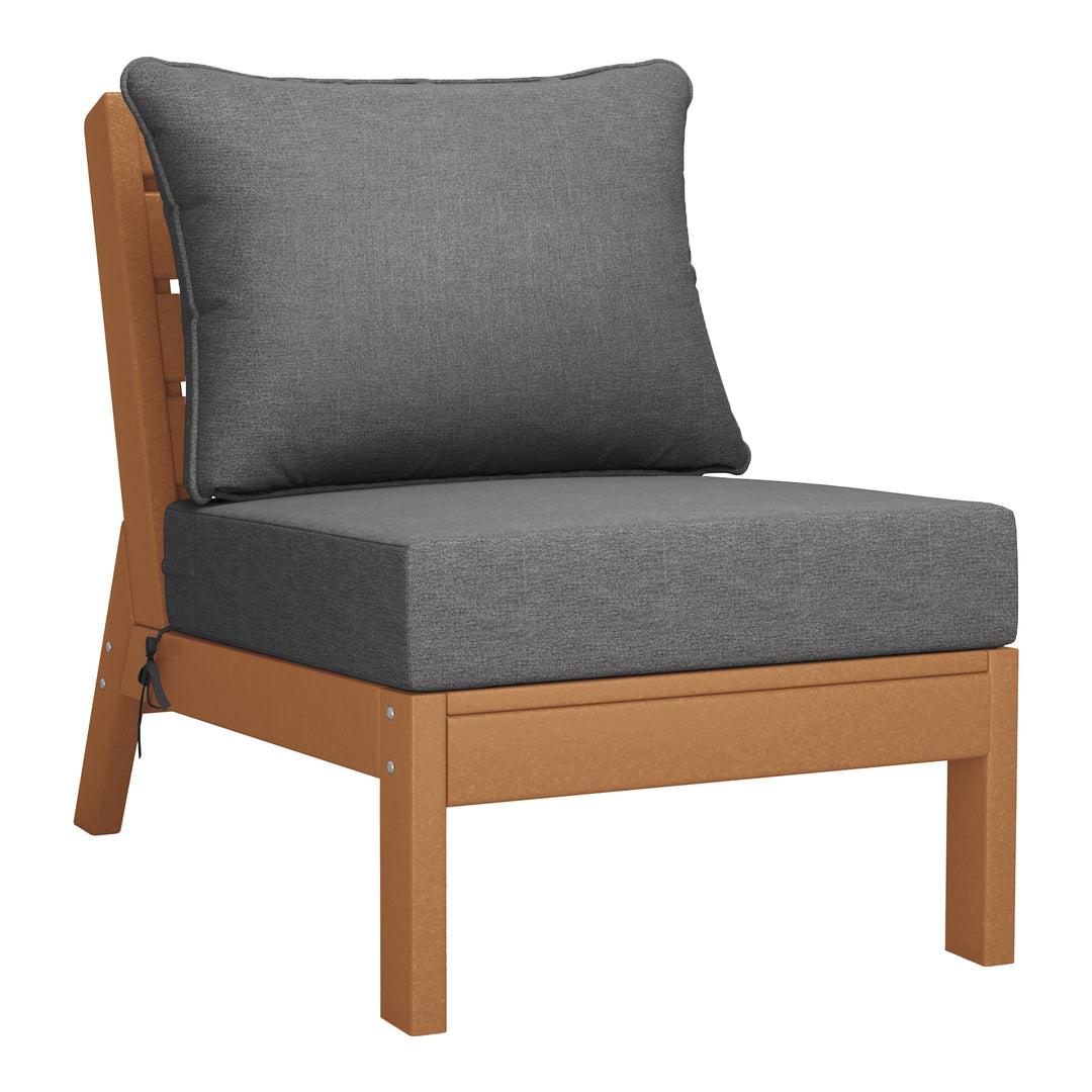 Avalon Outdoor Patio HDPE Sectional Sofa with Patio Cushions