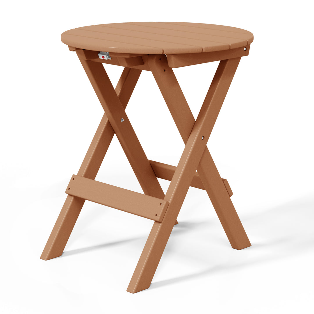 Malibu HDPE Outdoor 24.5 Inch Round Portable Folding Patio Dining Table