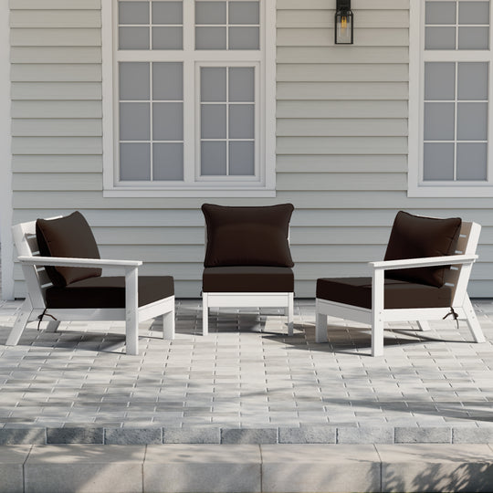 Avalon Outdoor Patio HDPE Sectional Sofa with Patio Cushions