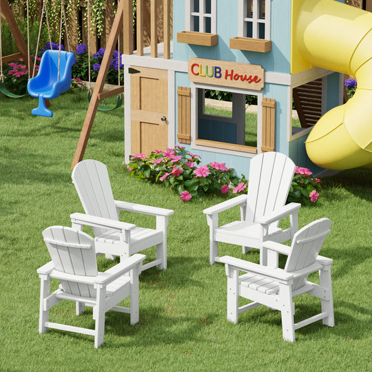 Malibu Kids Outdoor Adirondack Plastic Patio Chair (Set of 4)