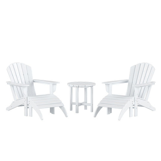 Dylan Outdoor Adirondack Chair With Ottoman And Side Table 5-Piece Set