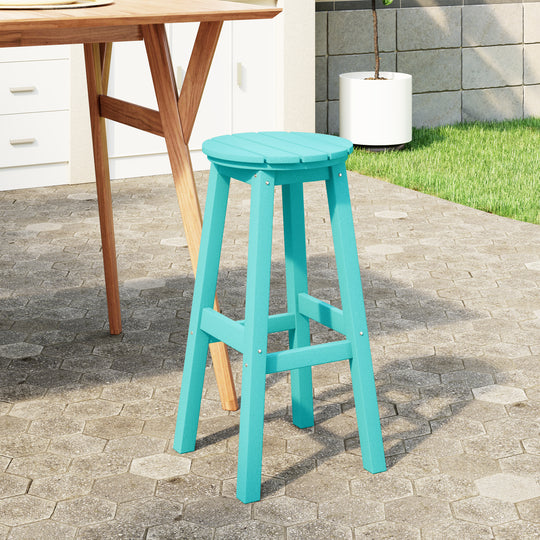 Malibu 29" HDPE Outdoor Patio Round Bar Stool