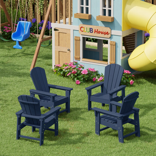 Malibu Kids Outdoor Adirondack Plastic Patio Chair (Set of 4)