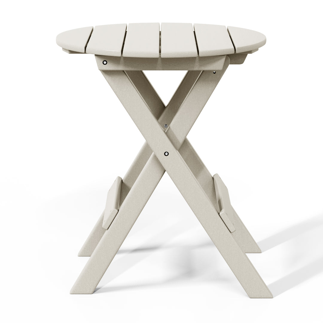 Malibu HDPE Outdoor 24.5 Inch Round Portable Folding Patio Dining Table